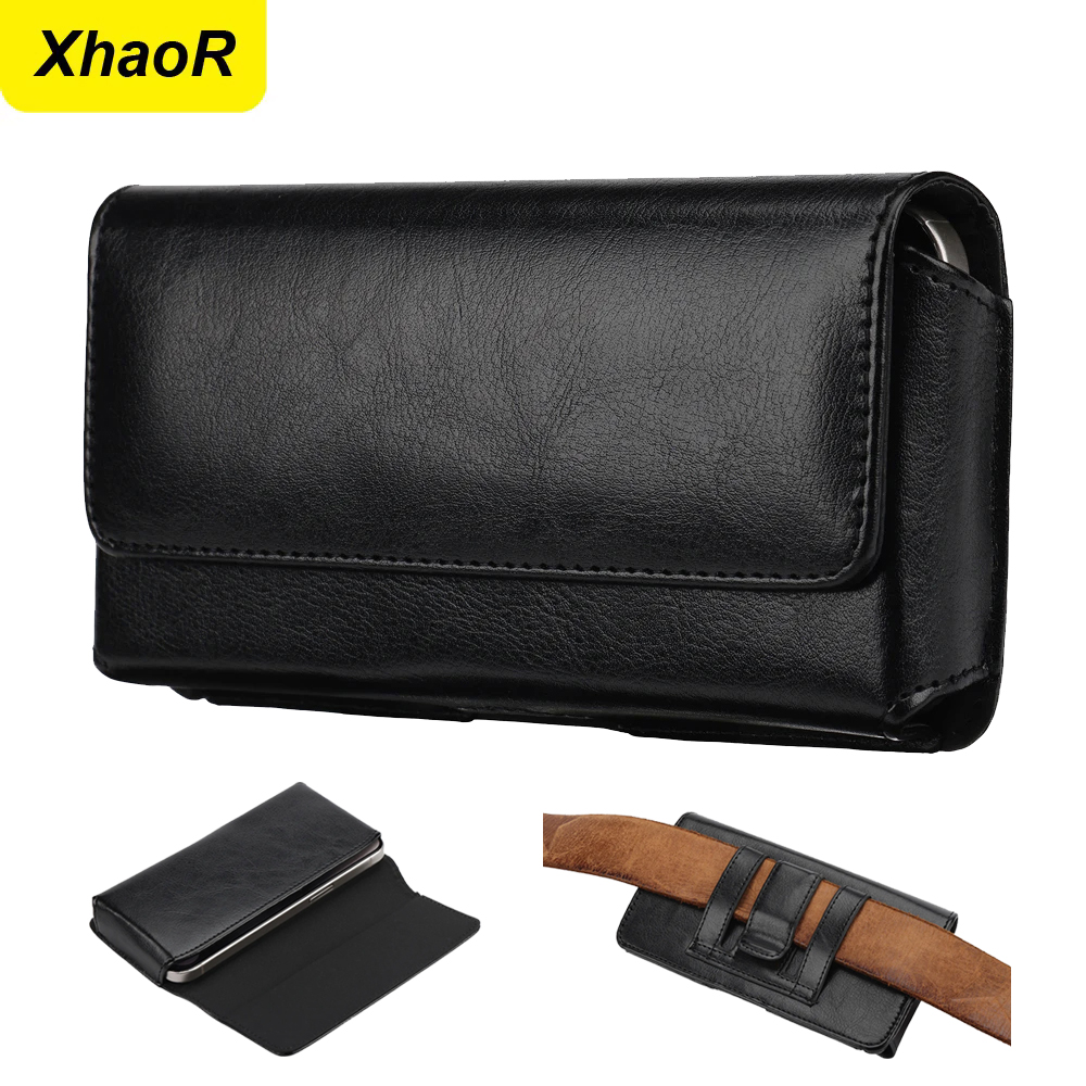 Phone Cases Men - Universele lederen riemclip tas hoesje voor