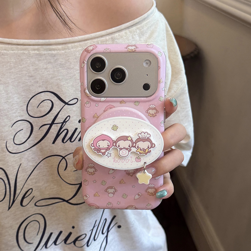 Phone Cases Kawaii - Kawaii Cartoon Aap Magnetische Telefoonhoes voor