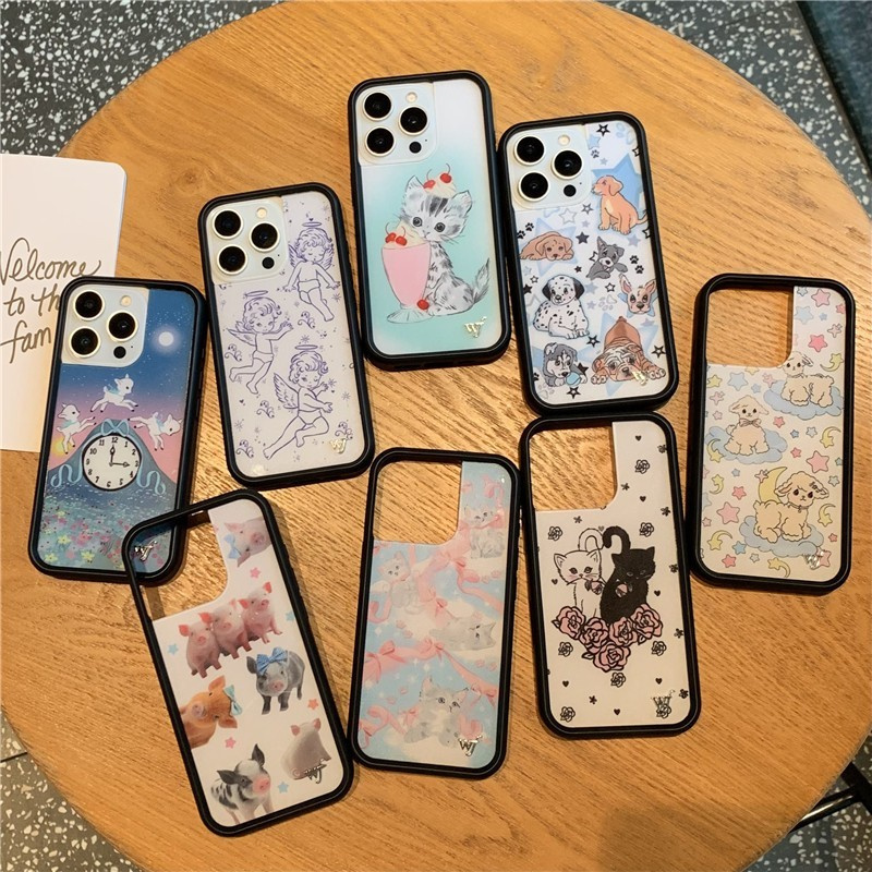 Phone Cases Wildflower - Wildflower Cartoon Kat Telefoonhoesje voor iPhone