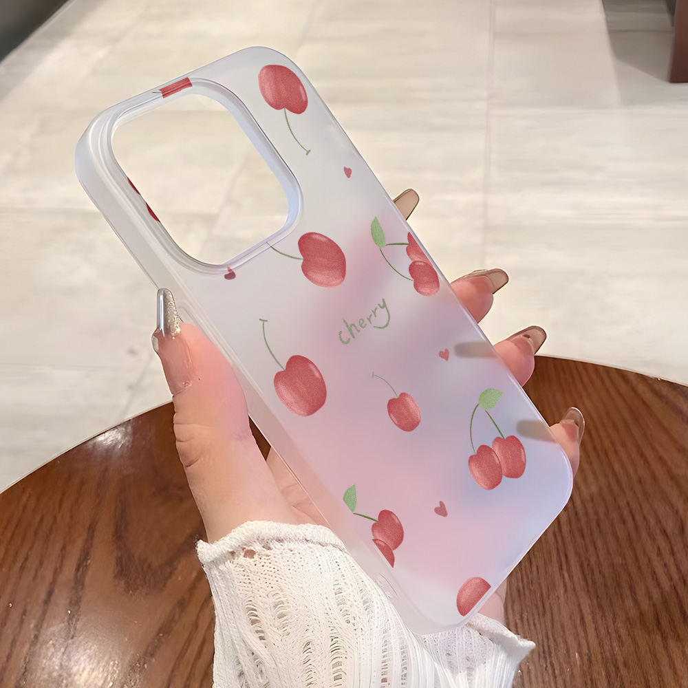 Phone Cases Iphone 16 Pro - Kersen Telefoonhoesje Mat Voor iPhone 17
