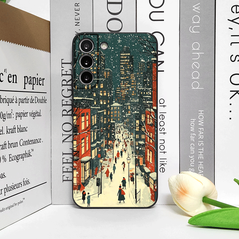 Kerst Sneeuw Straat Etalage La - Phone Cases Oneplus recensie en prijs
