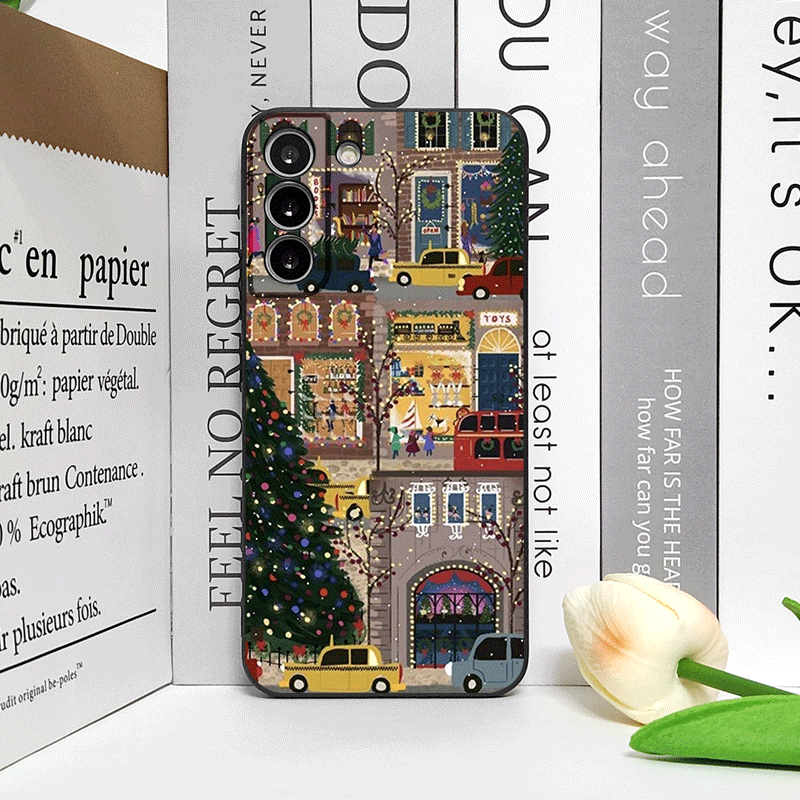 Kerst Sneeuw Straat Etalage La - Phone Cases Oneplus recensie en prijs