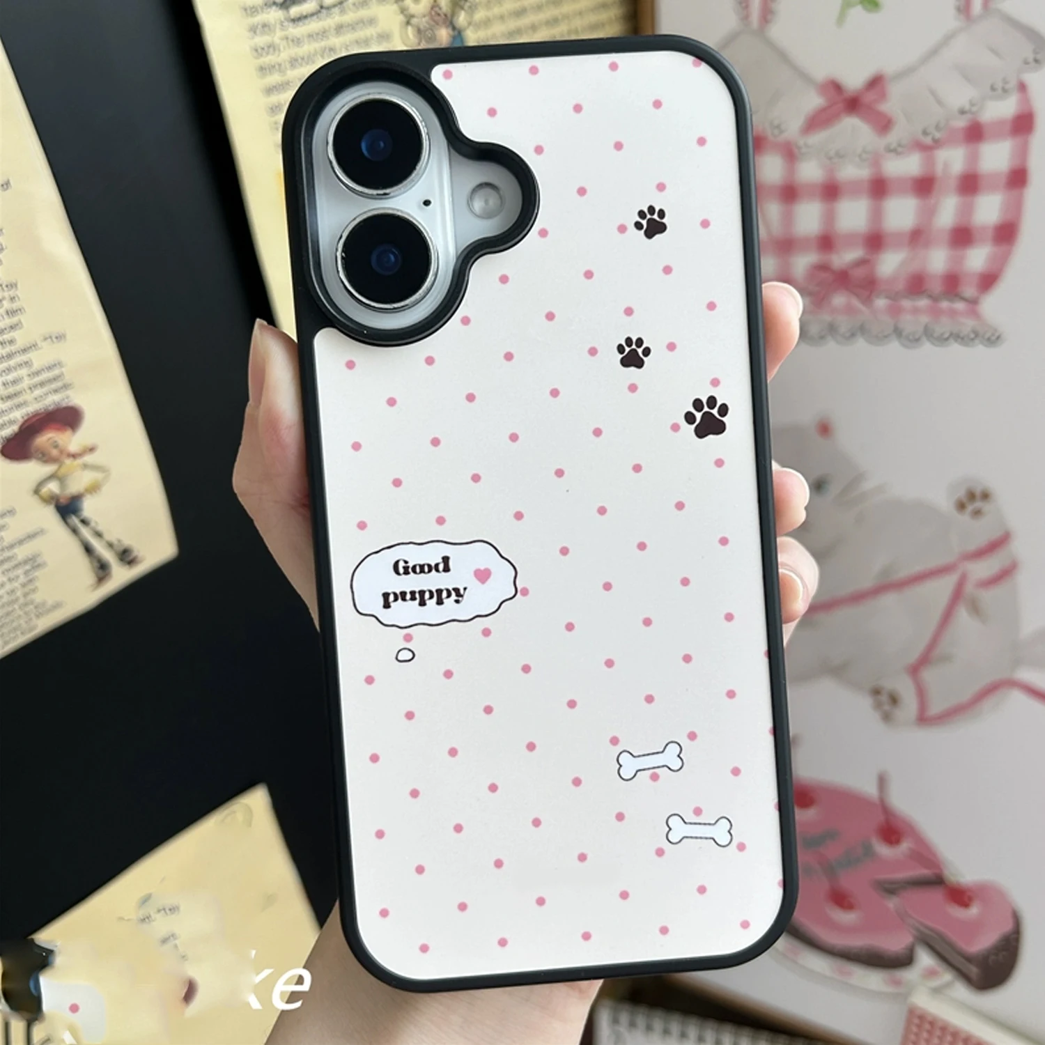 INS Roze Golf Punt Goede Puppy - Phone Cases Kawaii recensie en prijs